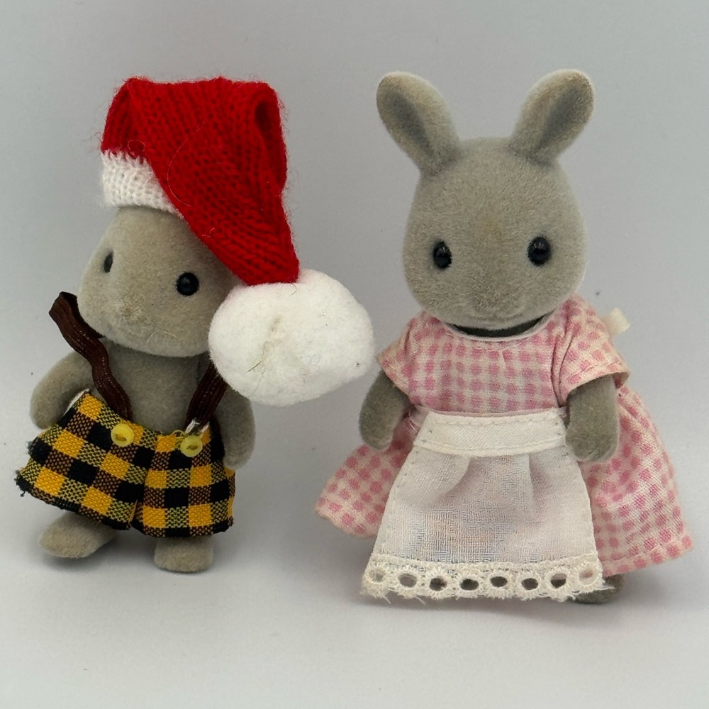 Vintage Sylvanian Families Babblebrook Rabbit‎ Mom Baby Calico Critters
